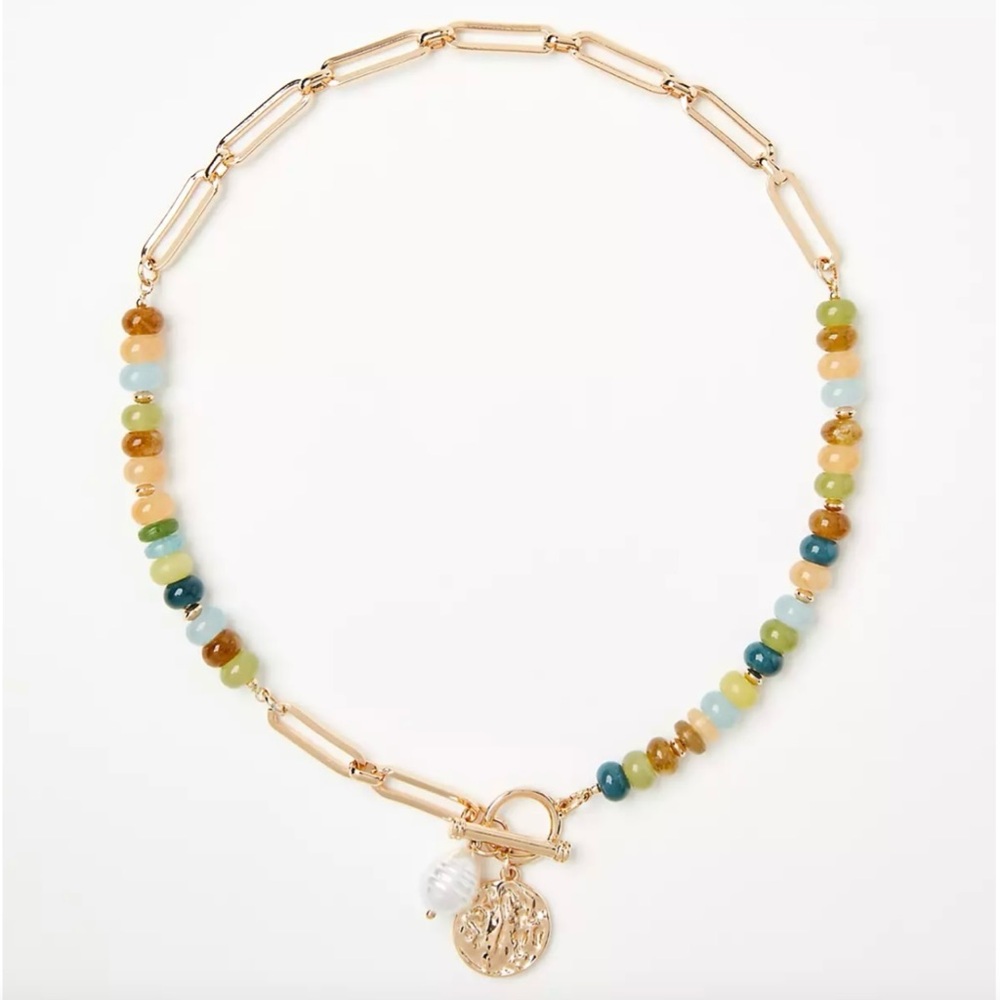 Gold and Multicolor Beaded Necklace